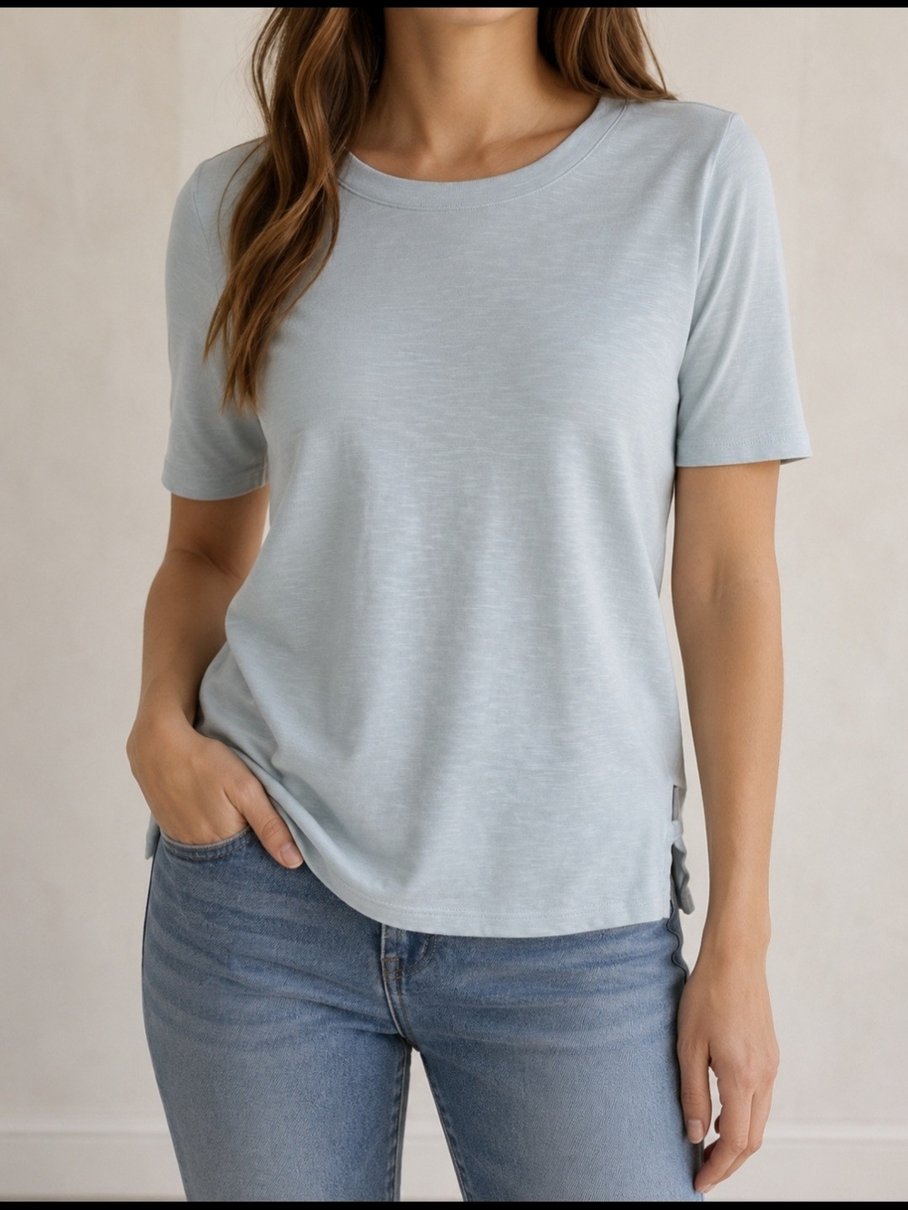Orvis Women's L Scoop Neck Tee Pima Cotton